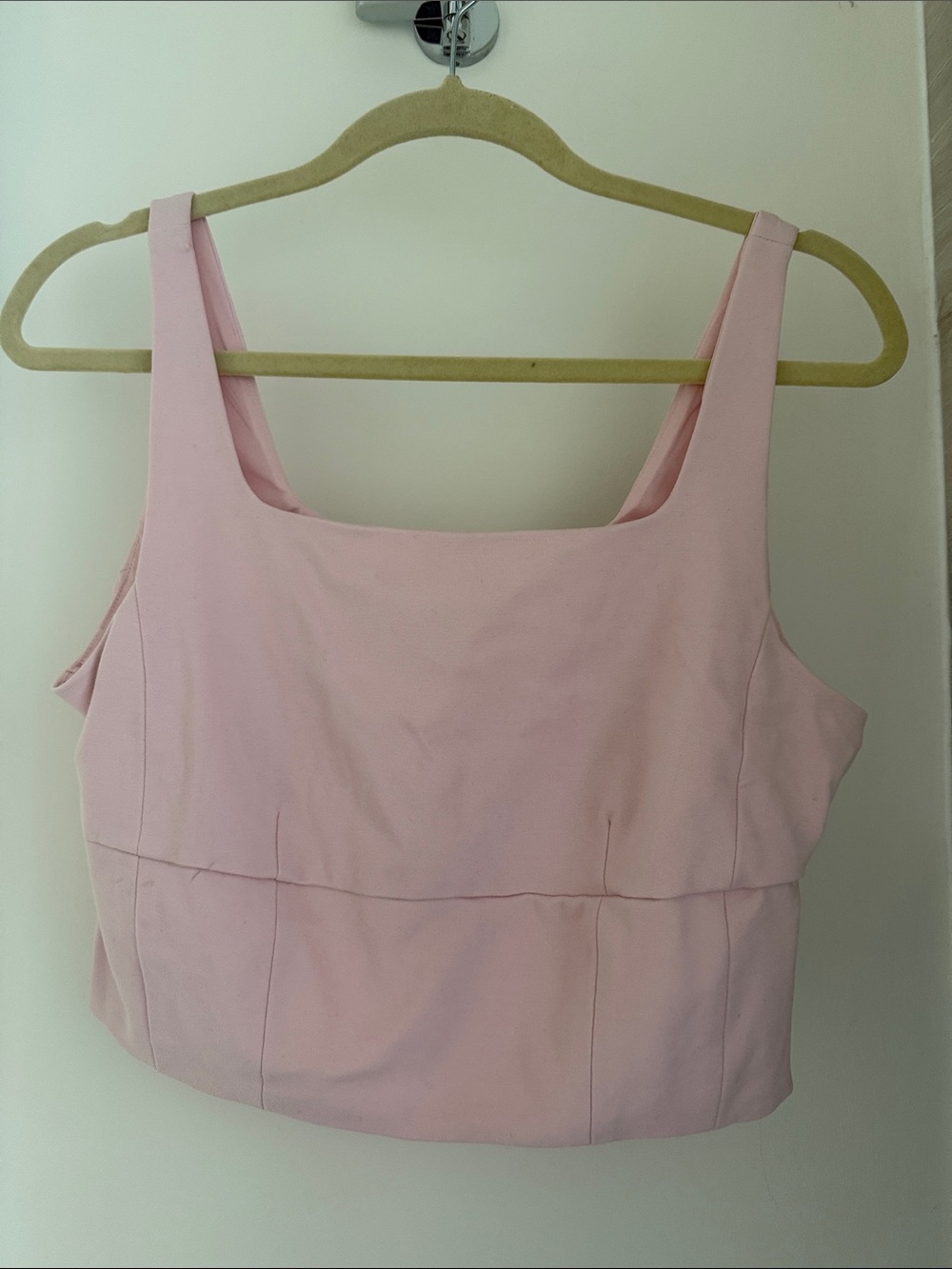 Bailey 44 Pale Pink Square-Neck Crop Top